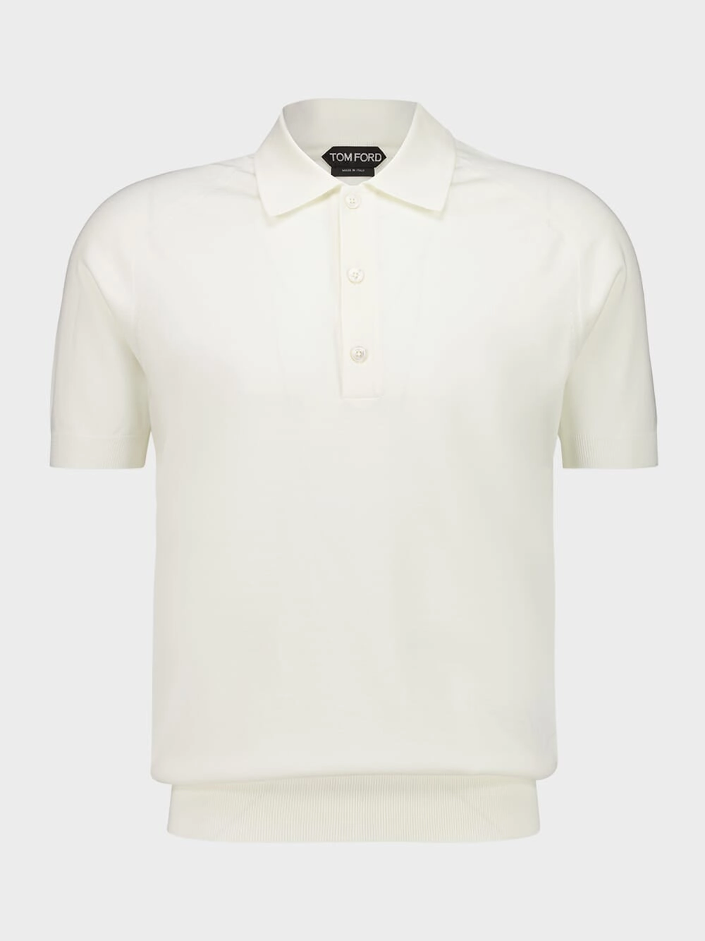 White Fine Merino Wool Knit Polo Tops Mens - men's t-shirts outlet