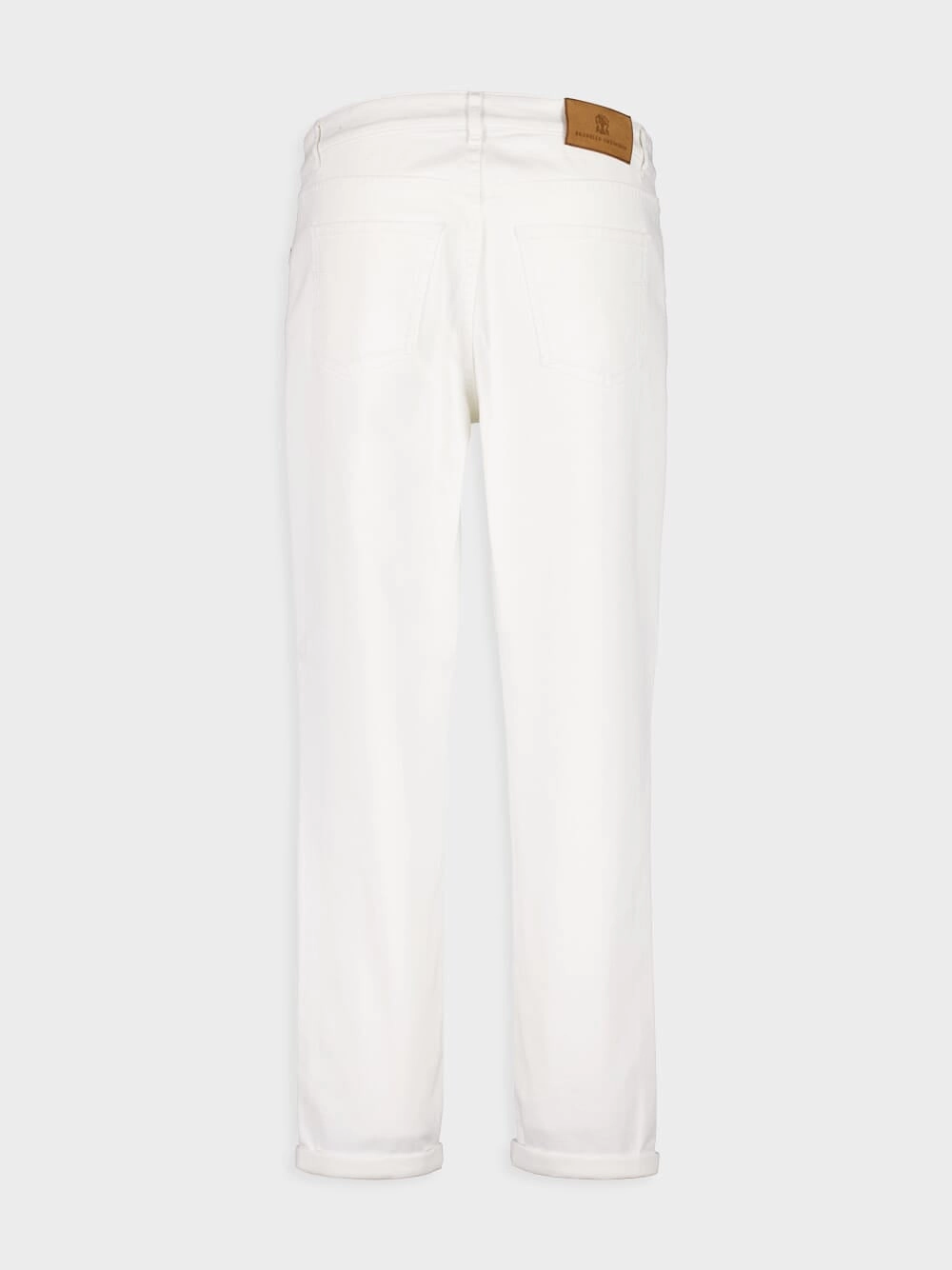 White Lightweight Denim Five-Pocket Trousers