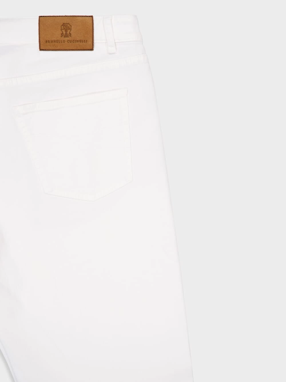 White Lightweight Denim Five-Pocket Trousers