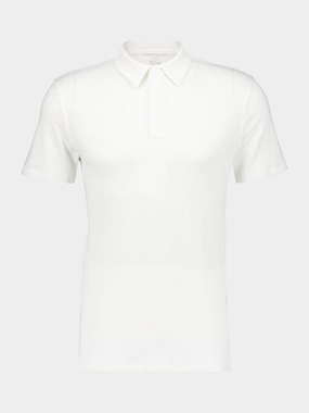 White Linen Stretch Short-Sleeved Polo Shirt Tops Mens - men's t-shirts outlet