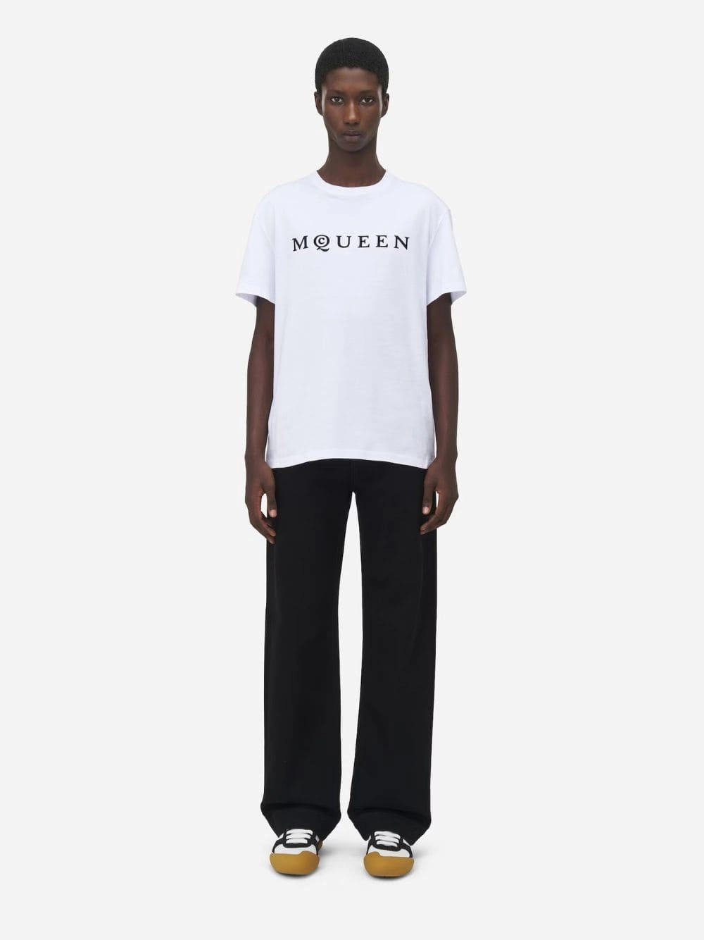 White Logo Cotton T-Shirt Tops Mens - flannel shirts
