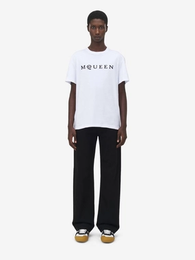 White Logo Cotton T-Shirt Tops Mens - flannel shirts