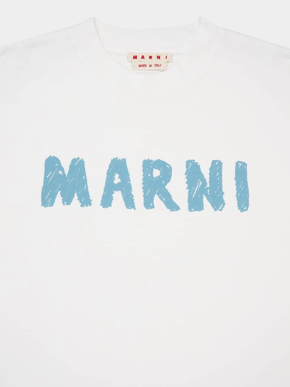 White Logo Printed Crewneck T-Shirt