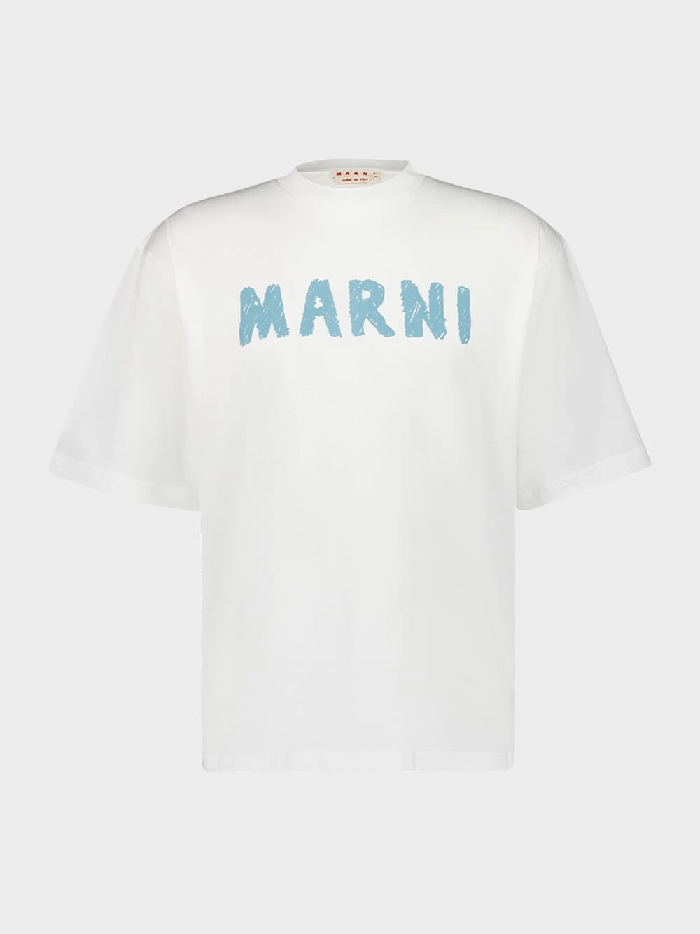 White Logo Printed Crewneck T-Shirt Tops Mens - flannel shirts