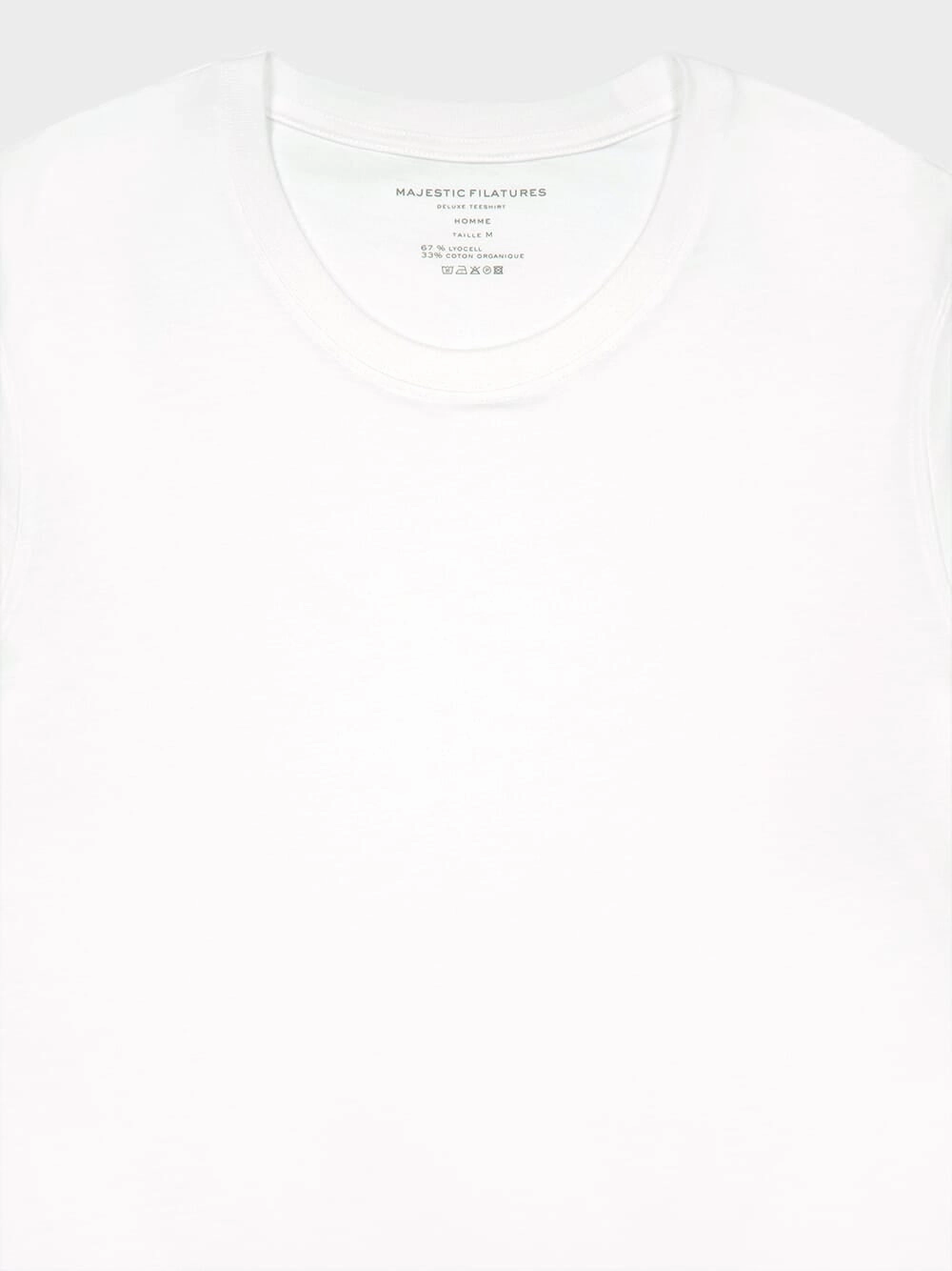 White Lyocell Organic Cotton Short-Sleeved T-Shirt