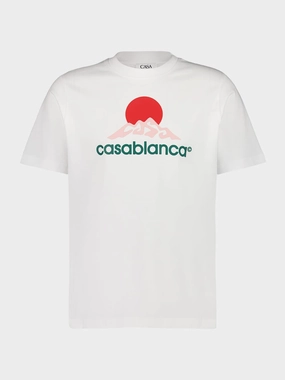 White Montagne Logo T-Shirt Tops Mens - flannel shirts