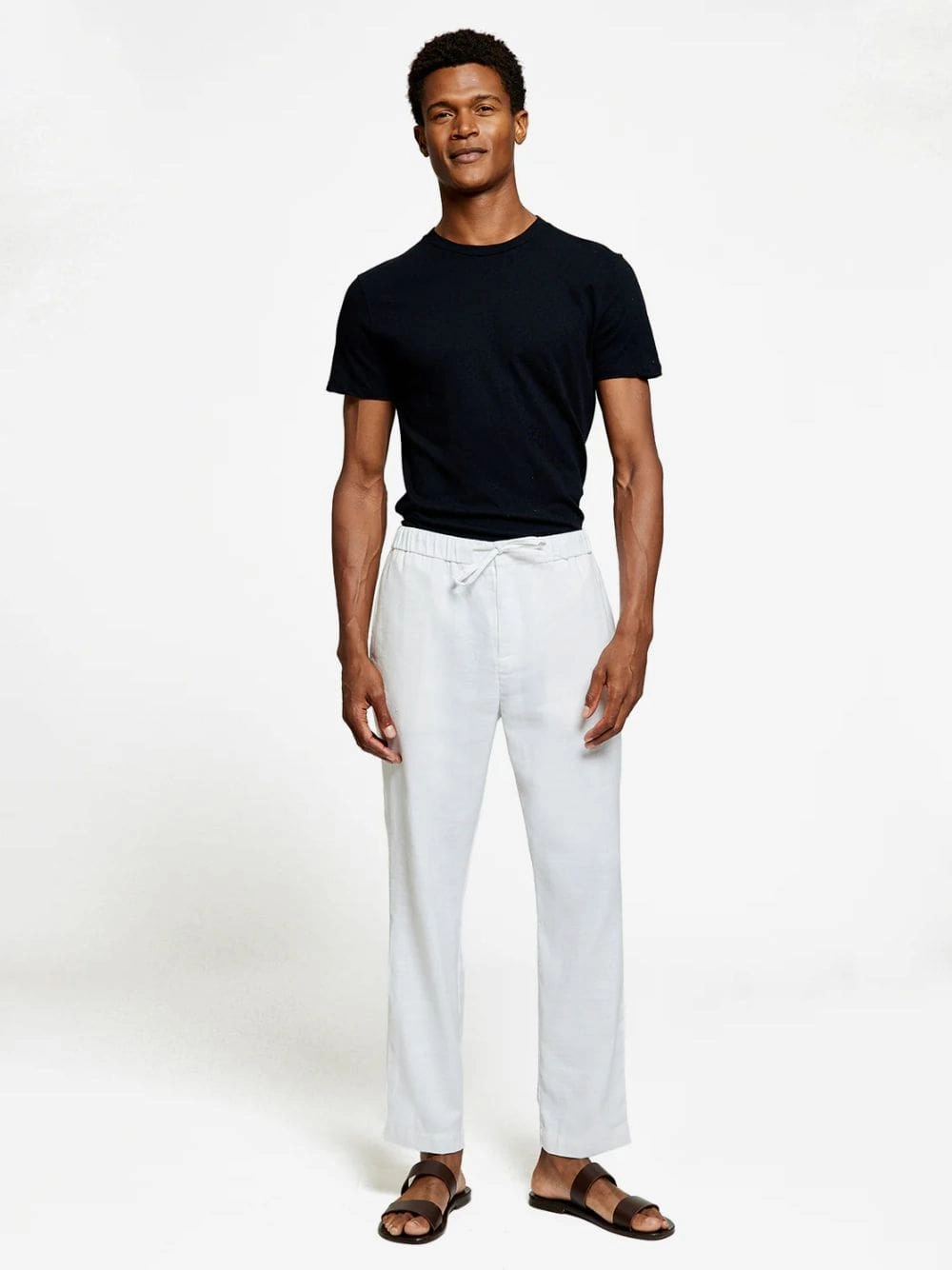 White Oscar Linen Trousers Bottoms Mens - cheap mens shorts online