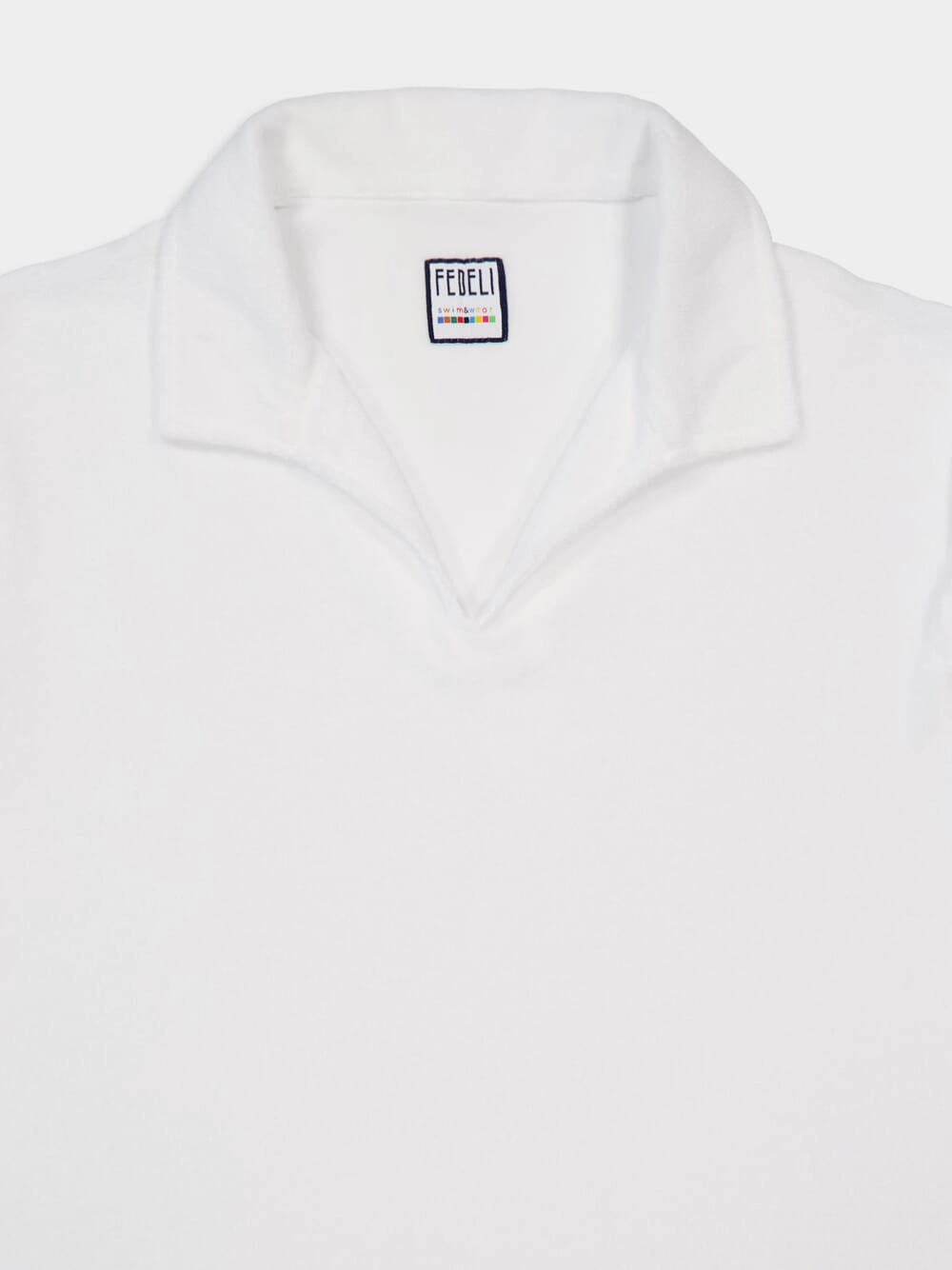 White Peter Terry Knit Cotton Polo