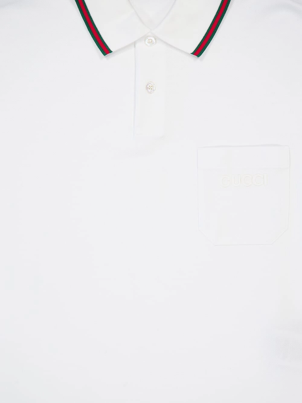 White Polo Stretch Piquet Cotton
