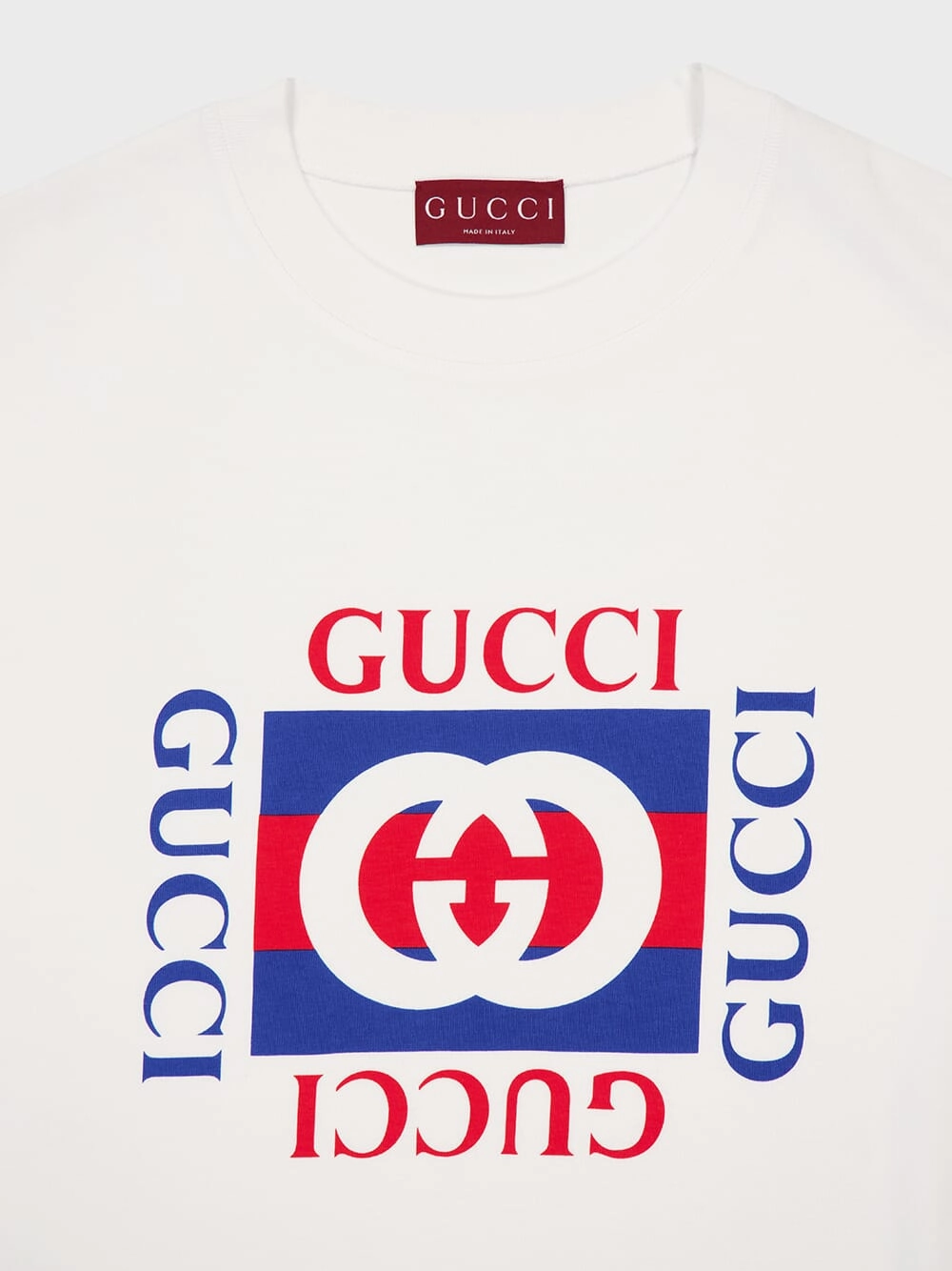 White Printed Cotton Jersey T-shirt