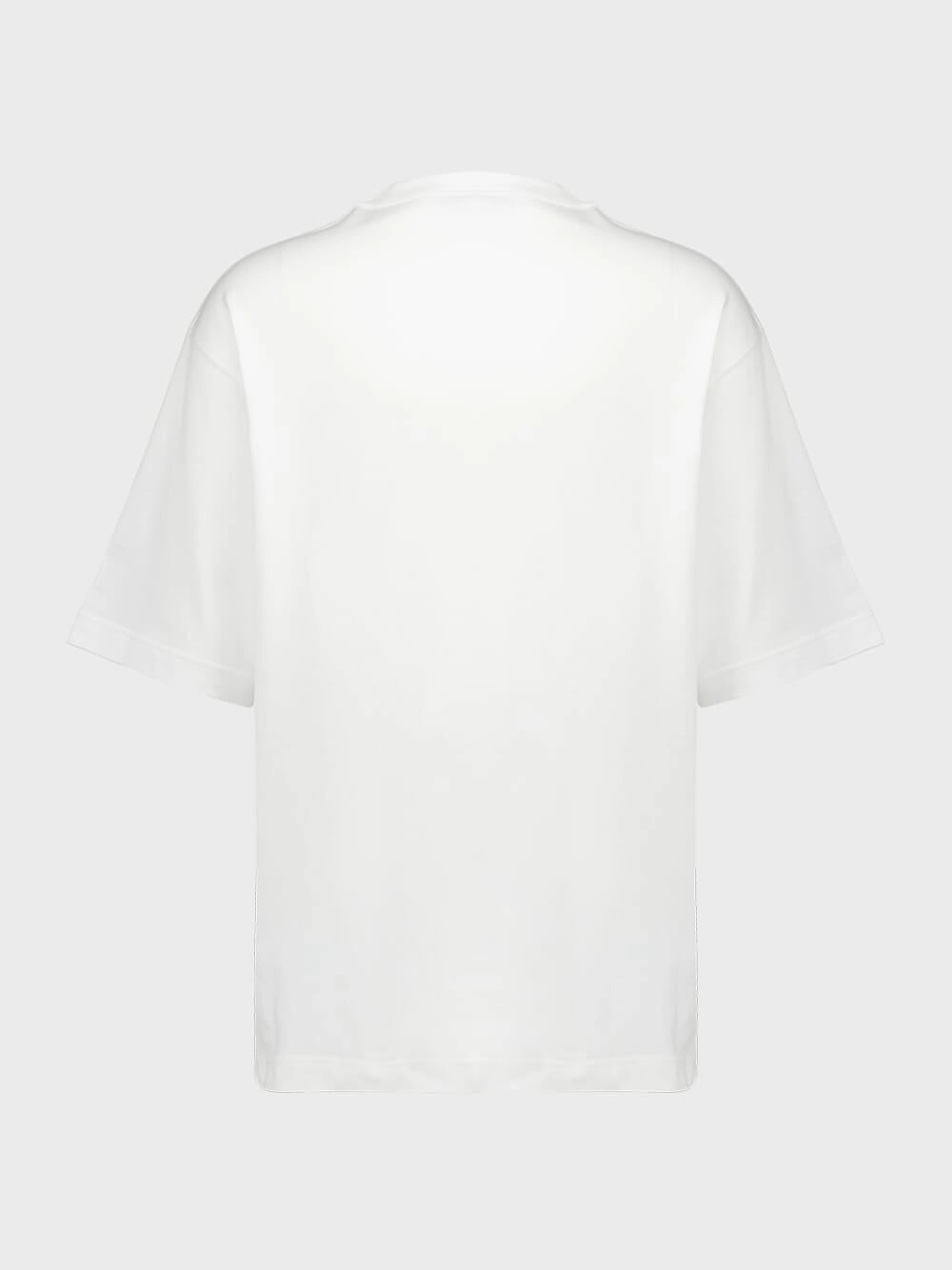White Printed Cotton Jersey T-shirt
