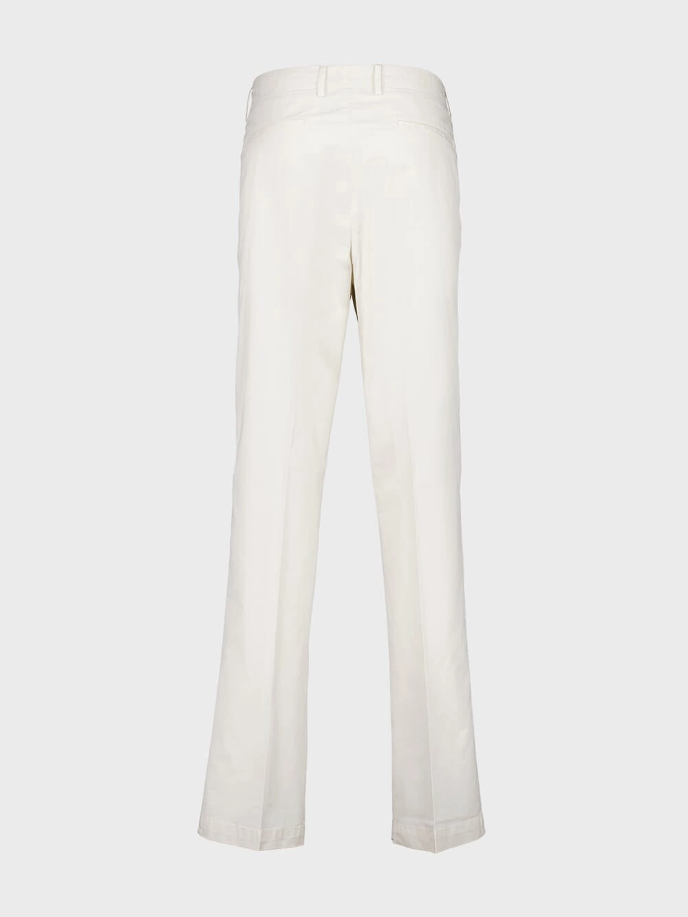 White Regular Fit Cotton Trousers