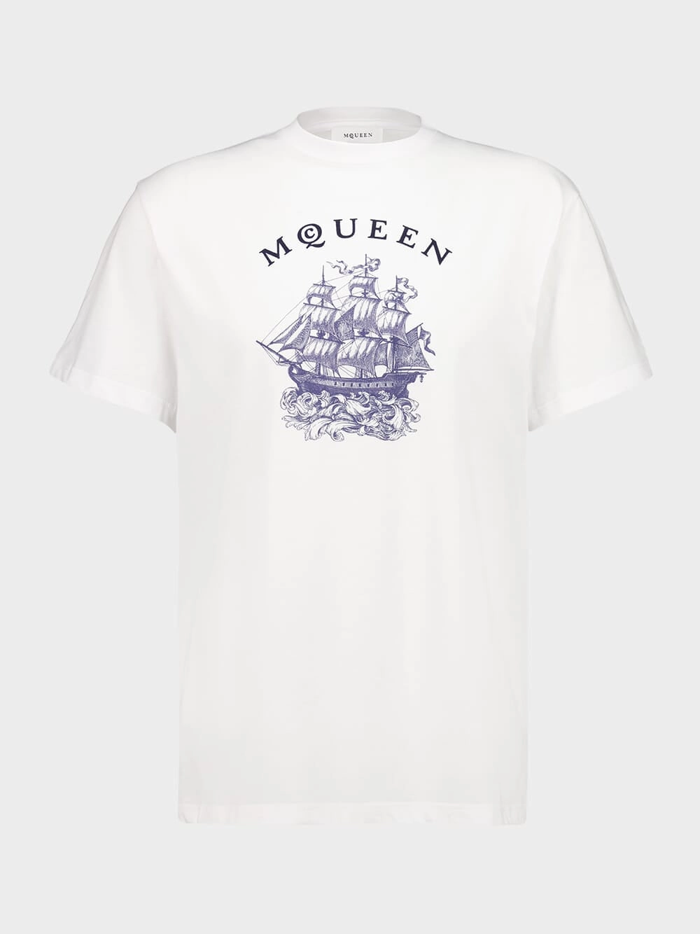 White Ship Tattoo Print T-Shirt Tops Mens - flannel shirts