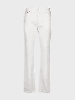 White Slim-Fit Linen Cotton Blend Trousers Bottoms Mens - cheap mens shorts online