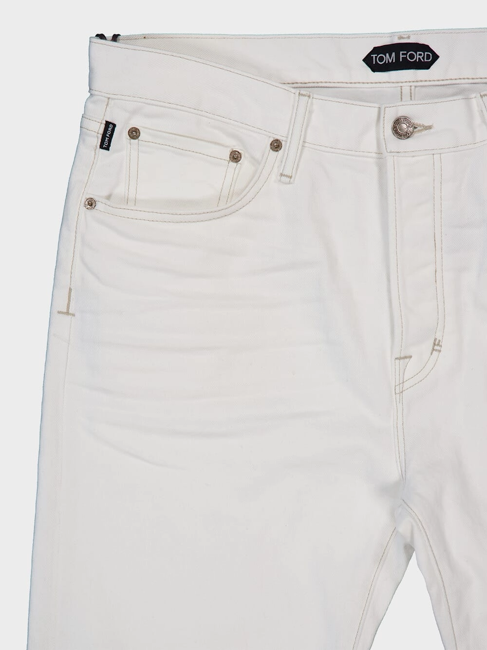 White Standard Fit Denim Jeans