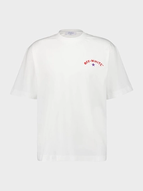 White Starry Arrow Graphic T-Shirt Tops Mens - flannel shirts