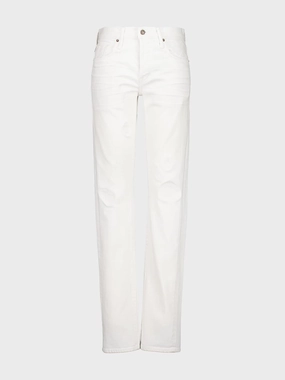 White Straight-Fit Selvedge Denim Jeans Bottoms Mens - cheap mens shorts online