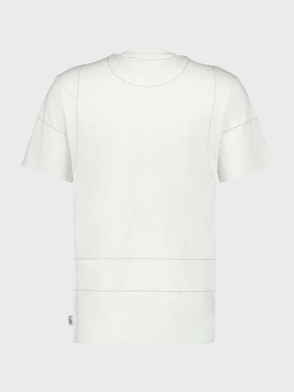White T-shirt With Seam Line Print