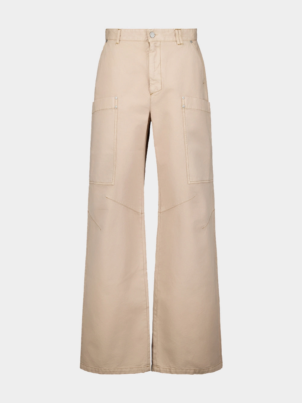 Wide-Leg Cotton Cargo Trousers Bottoms Mens - cheap mens shorts online