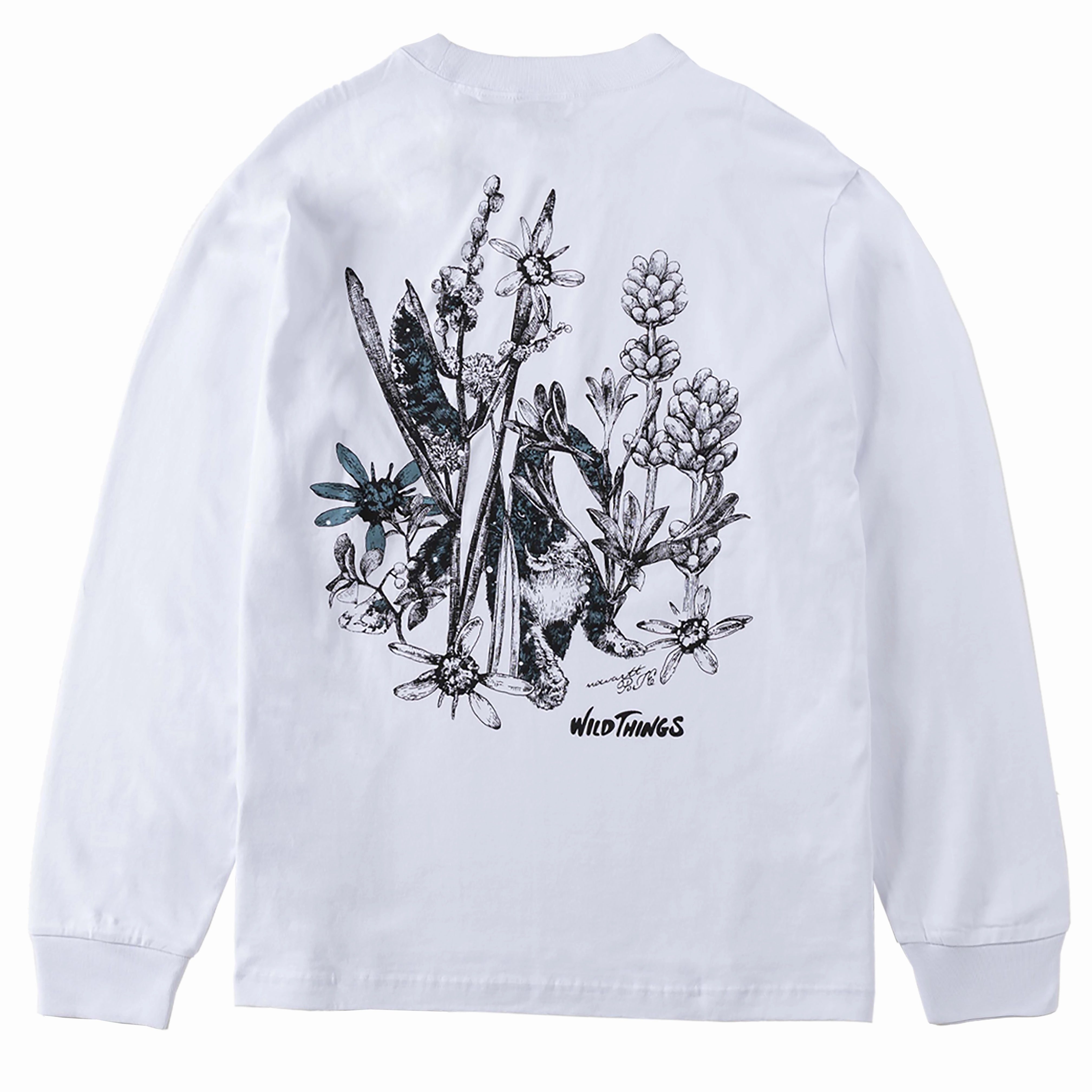 Wild Things Snow Leopard Graphic Long Tee White
