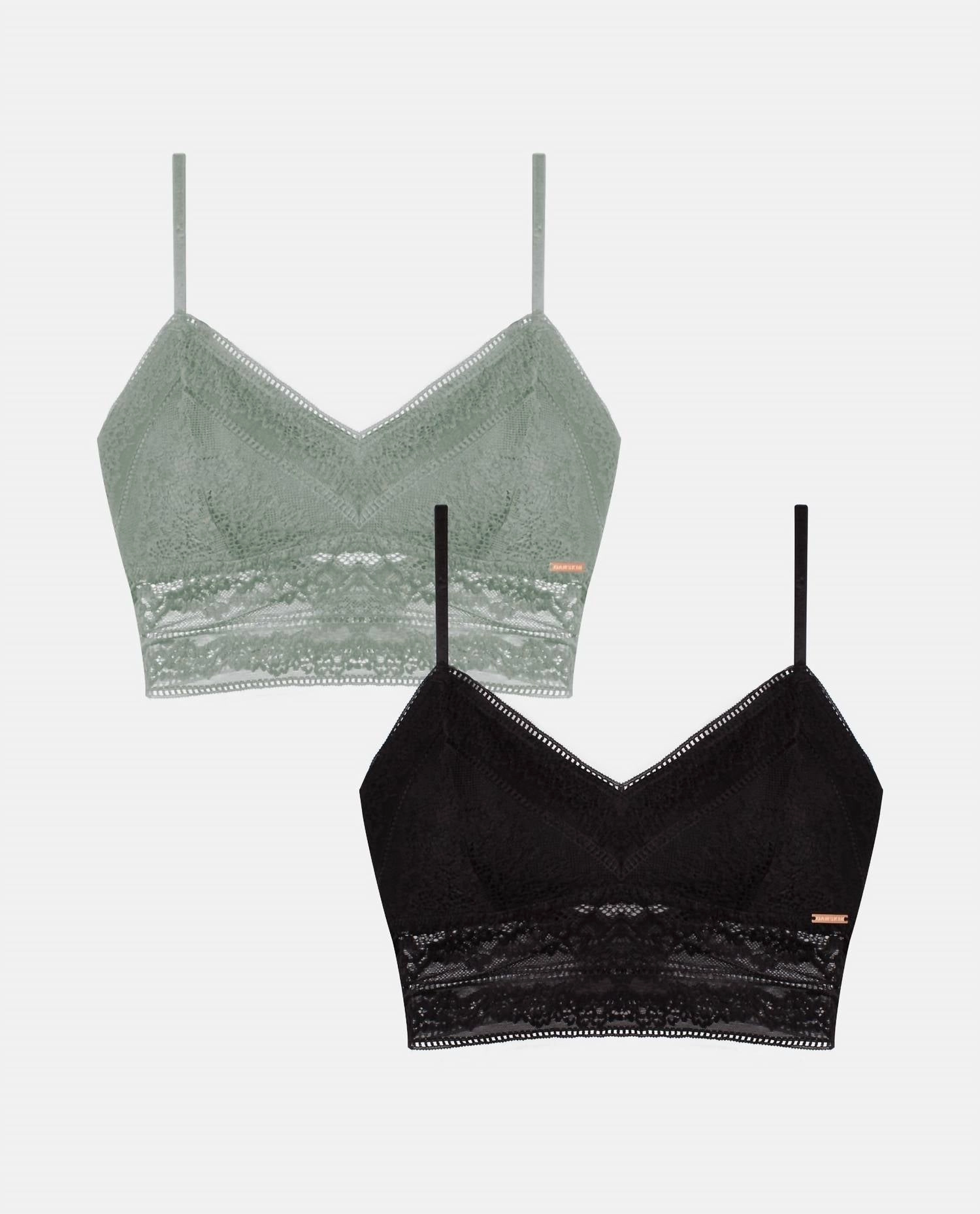 Women's 2-Pack Lace Longline Bralette In Prickly Pear And Black