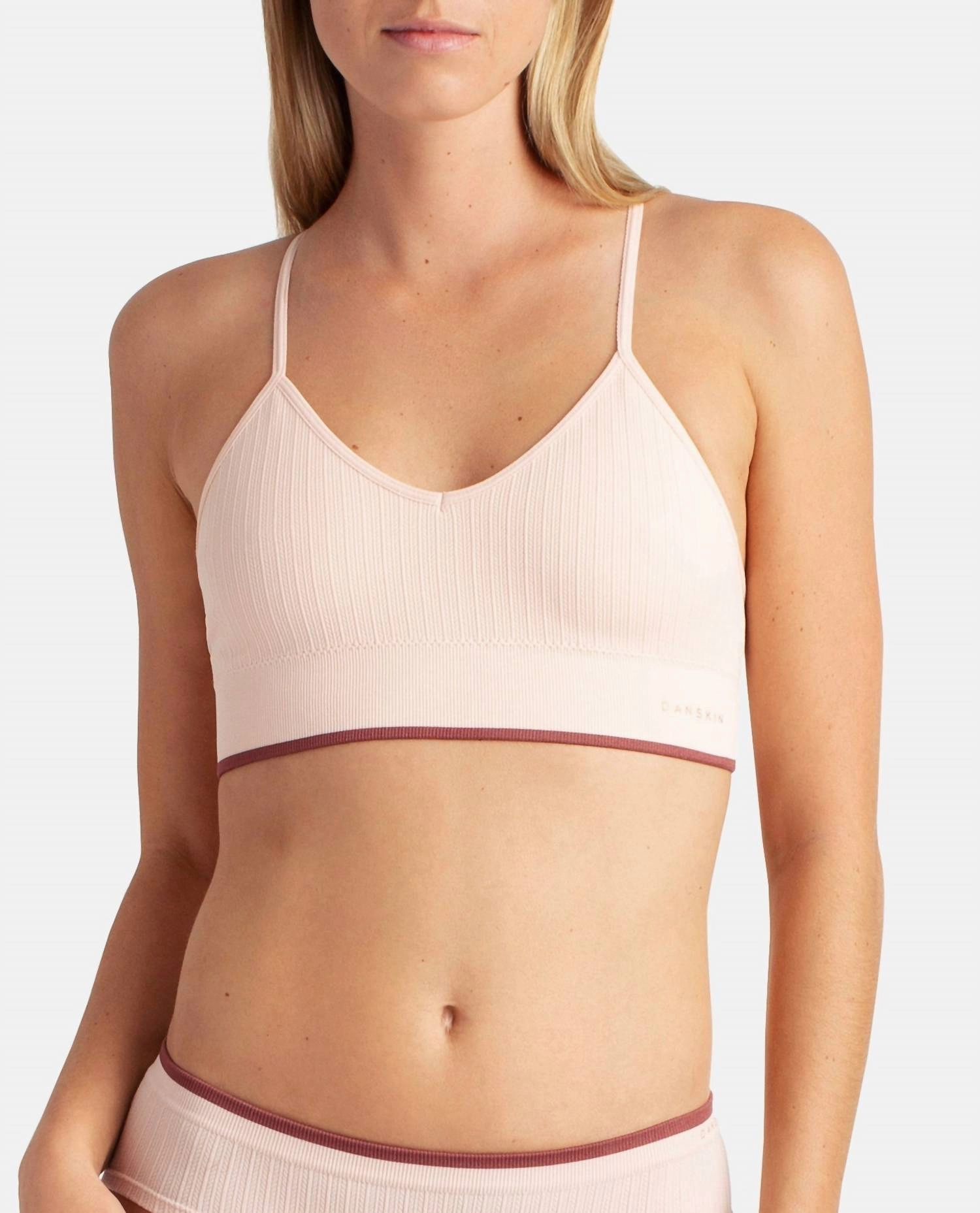 Women's 3-Pack Seamless Braid Texture Bralette With Contrast Line In Pink Earth Multicolor
