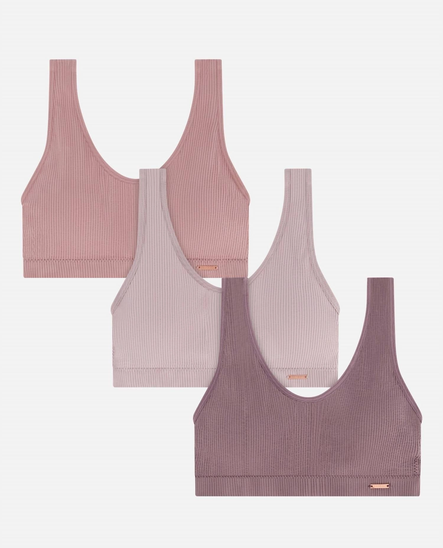 Women's 3-Pack Seamless Deep V Bralette In Blush Stone Multicolor