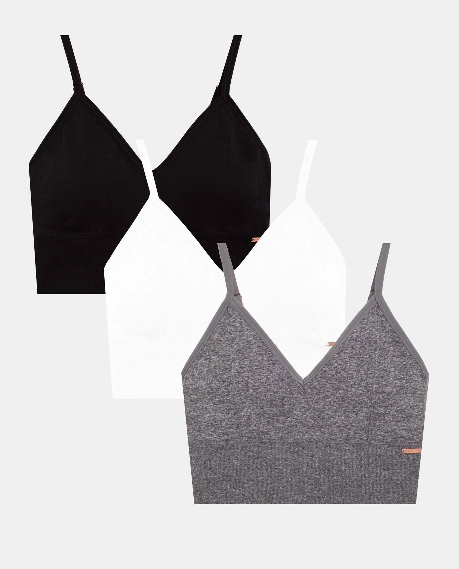 Women's 3-Pack Seamless Sweetheart Bralette In Heather Grey Multicolor