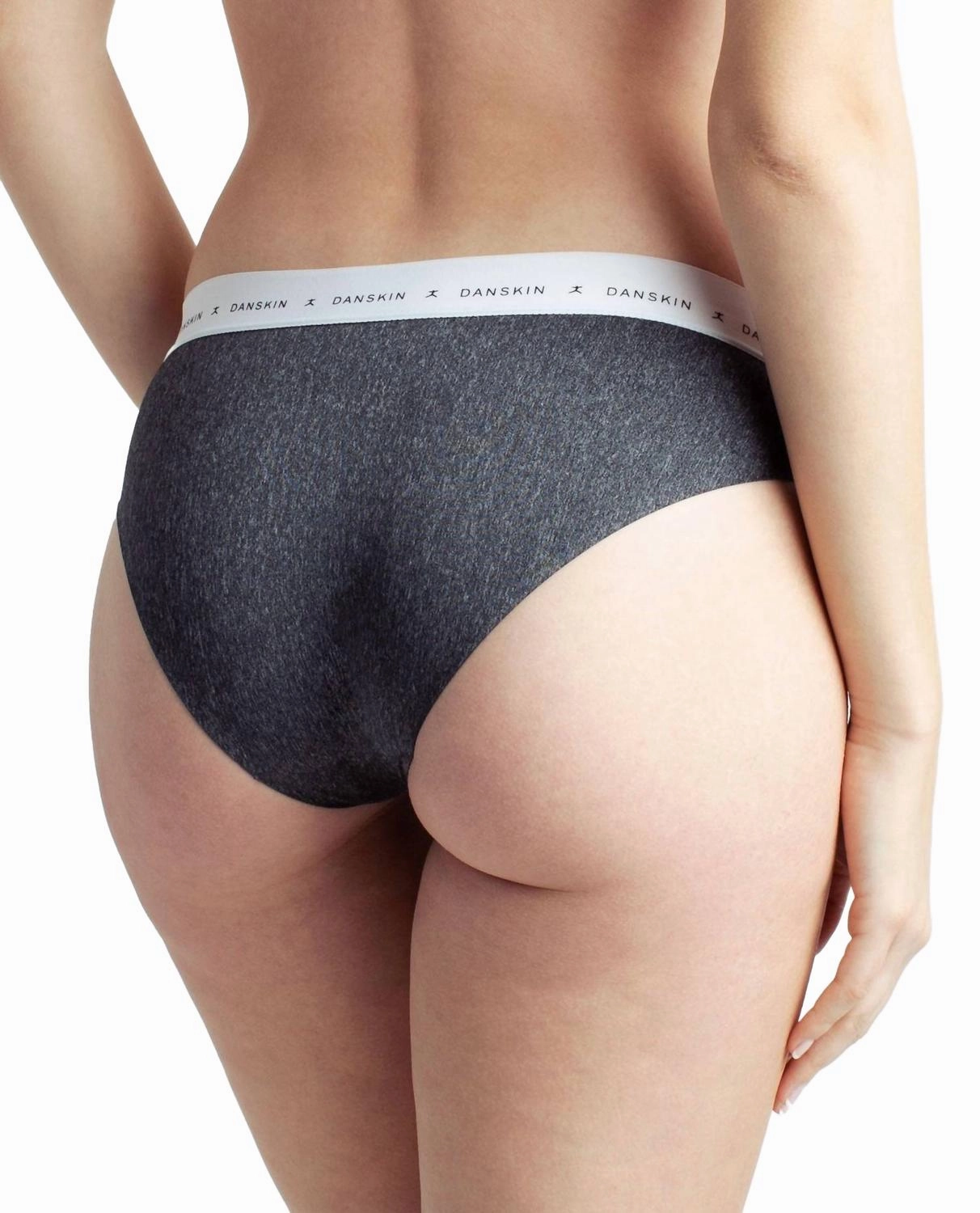 Women's 5-Pack Bonded Hipster Underwear With Danskin Logo Waistband In Heather Grey Multicolor