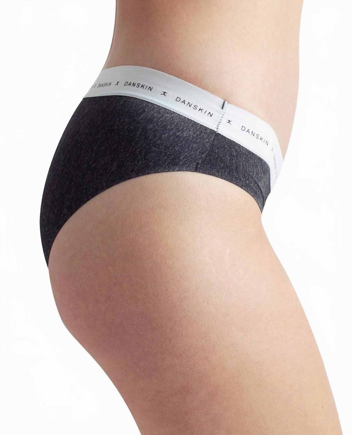 Women's 5-Pack Bonded Hipster Underwear With Danskin Logo Waistband In Heather Grey Multicolor