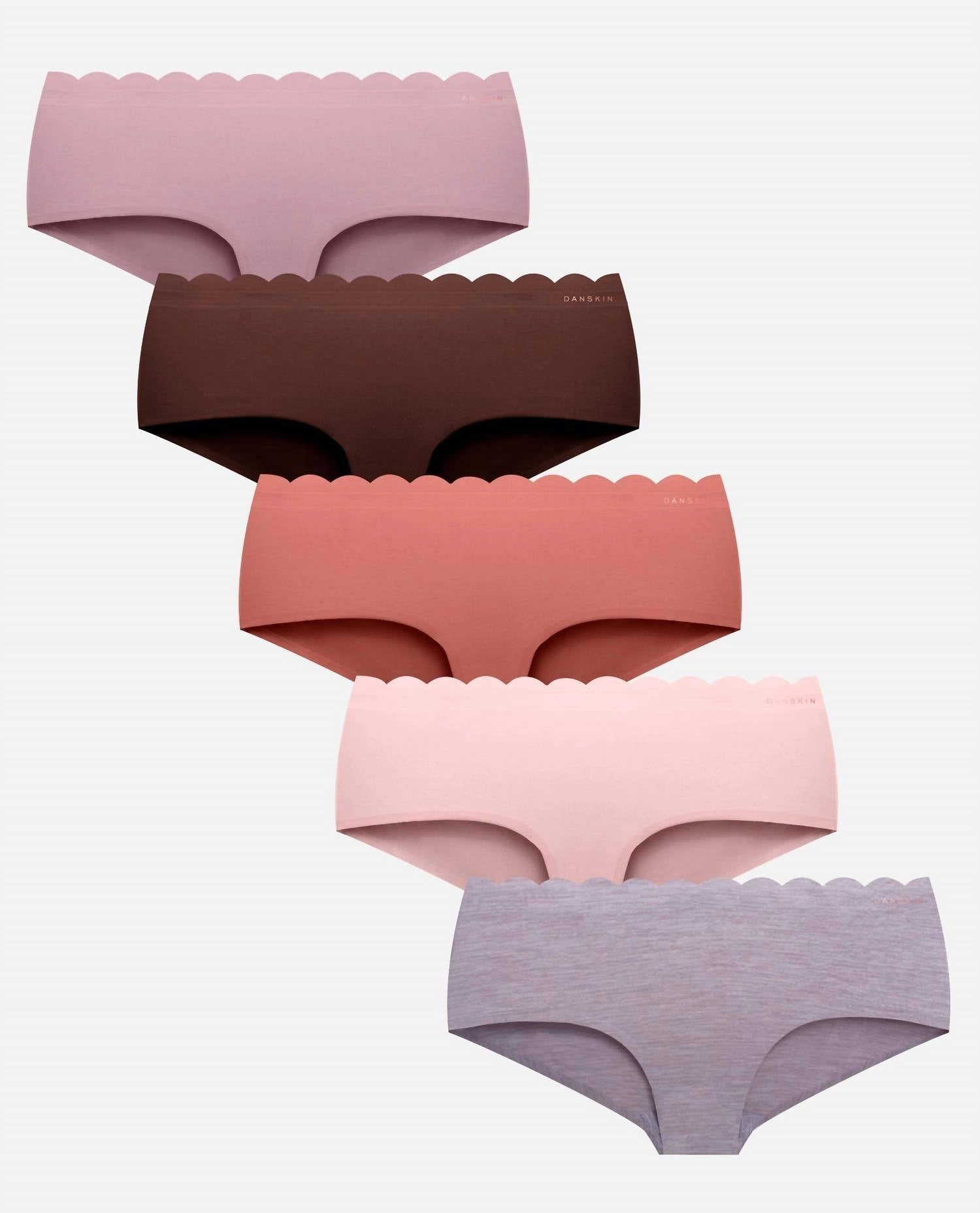 Women's 5-Pack Bonded Scallop Hipster Underwear In Copper Glaze Multicolor