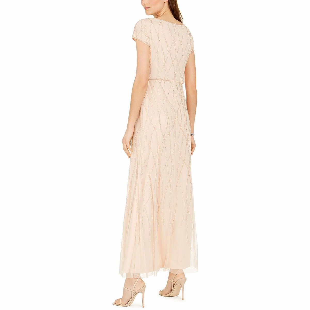 Womens Blouson Maxi Evening Dress