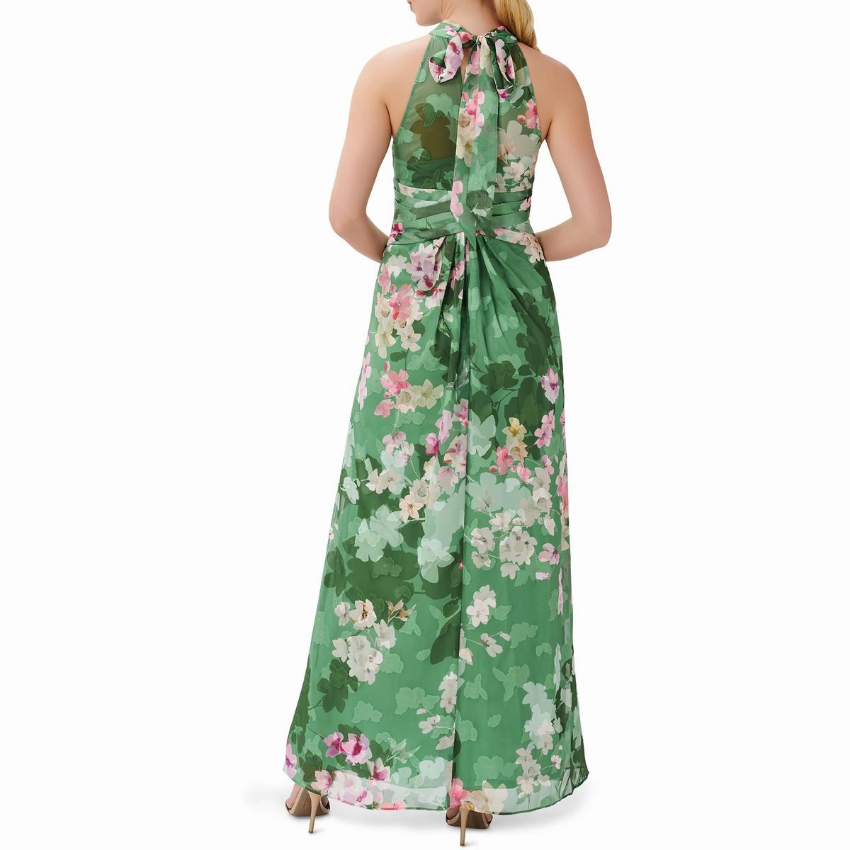 Womens Chiffon Maxi Halter Dress