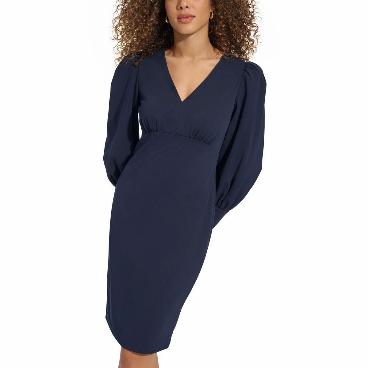 Womens Crepe Midi Dress