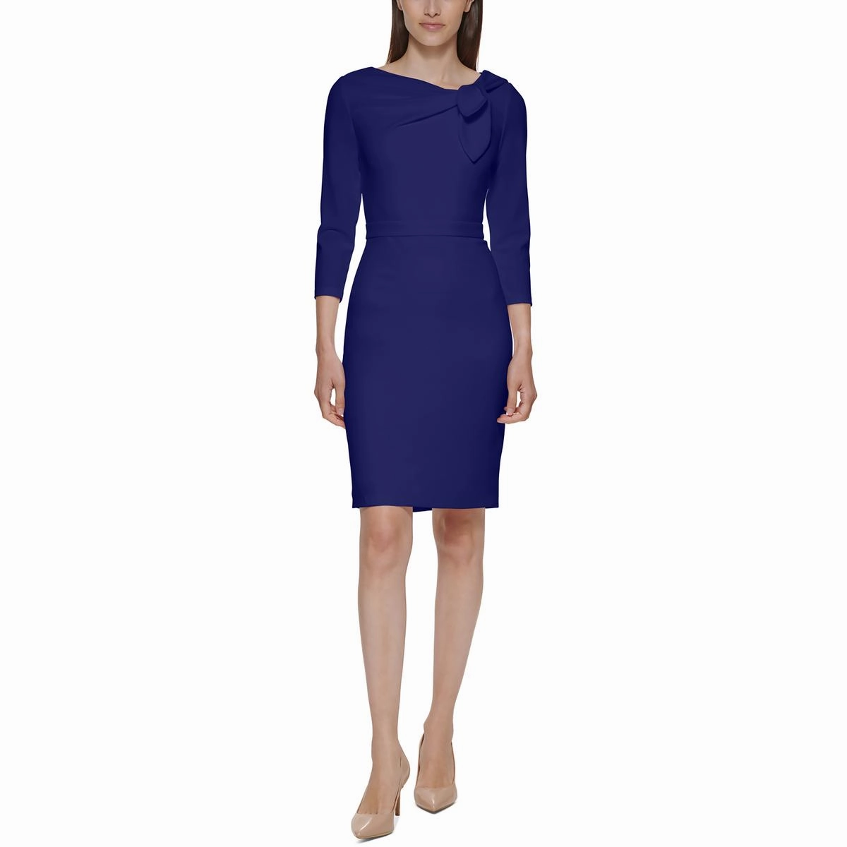 Womens Crepe Midi Dress