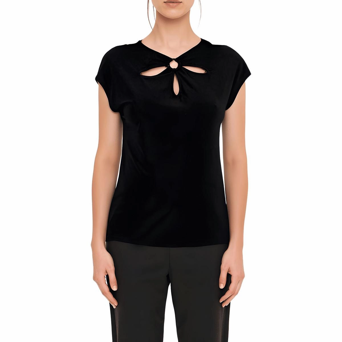 Womens Cut-Out Polyester Blouse