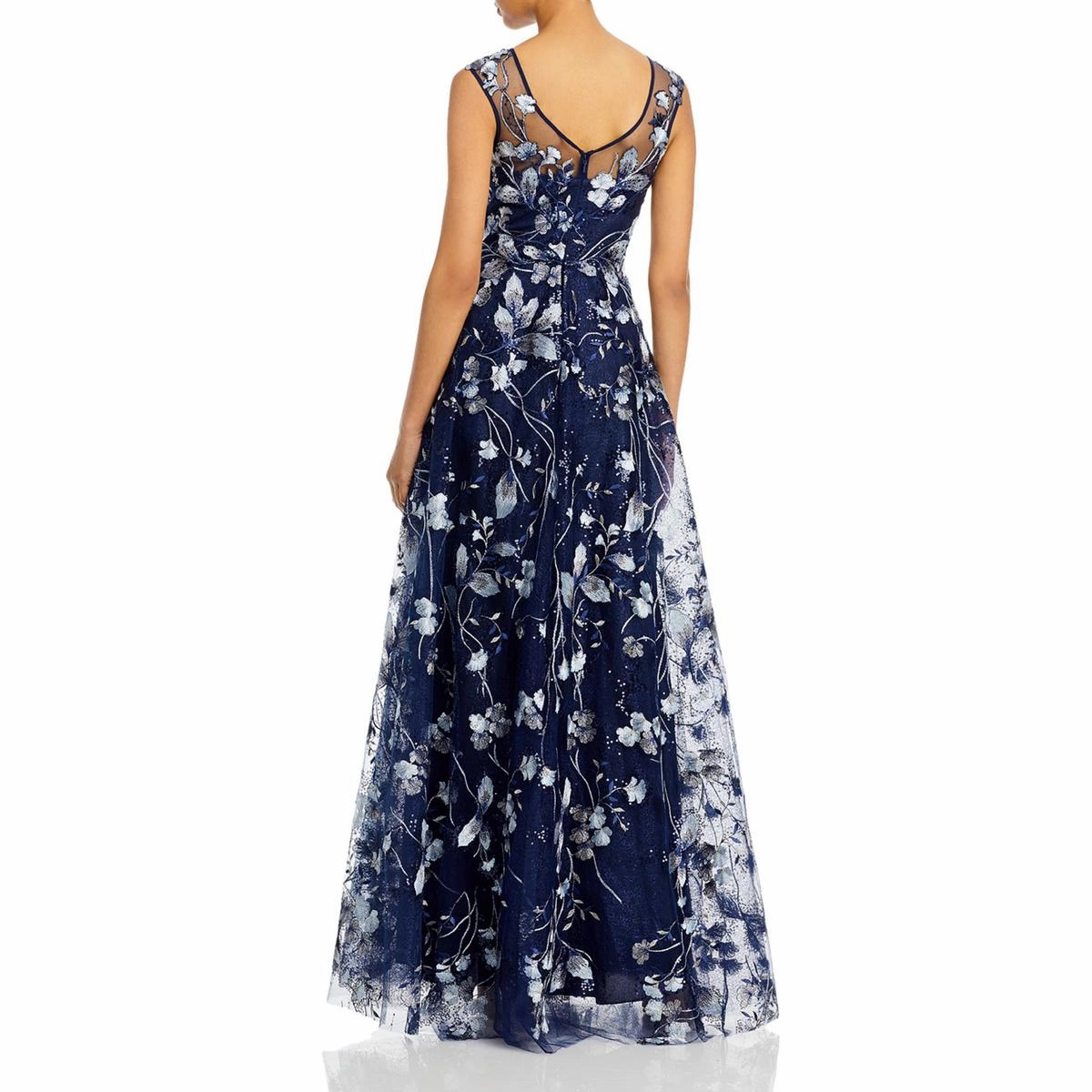 Womens Embroidered Maxi Evening Dress