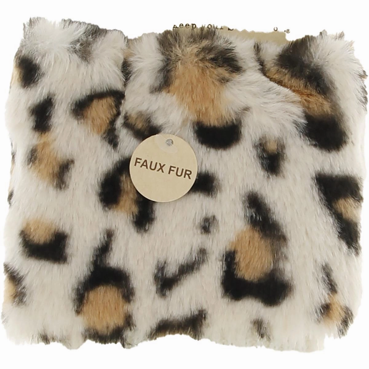Womens Faux Fur Animal Print Boot Toppers