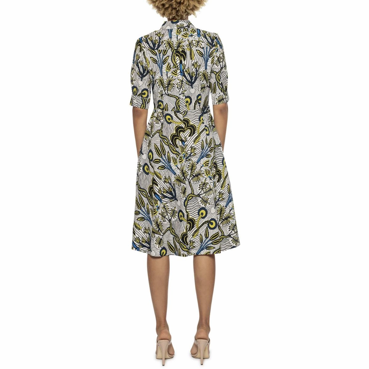 Womens Floral A-Line Fit & Flare Dress