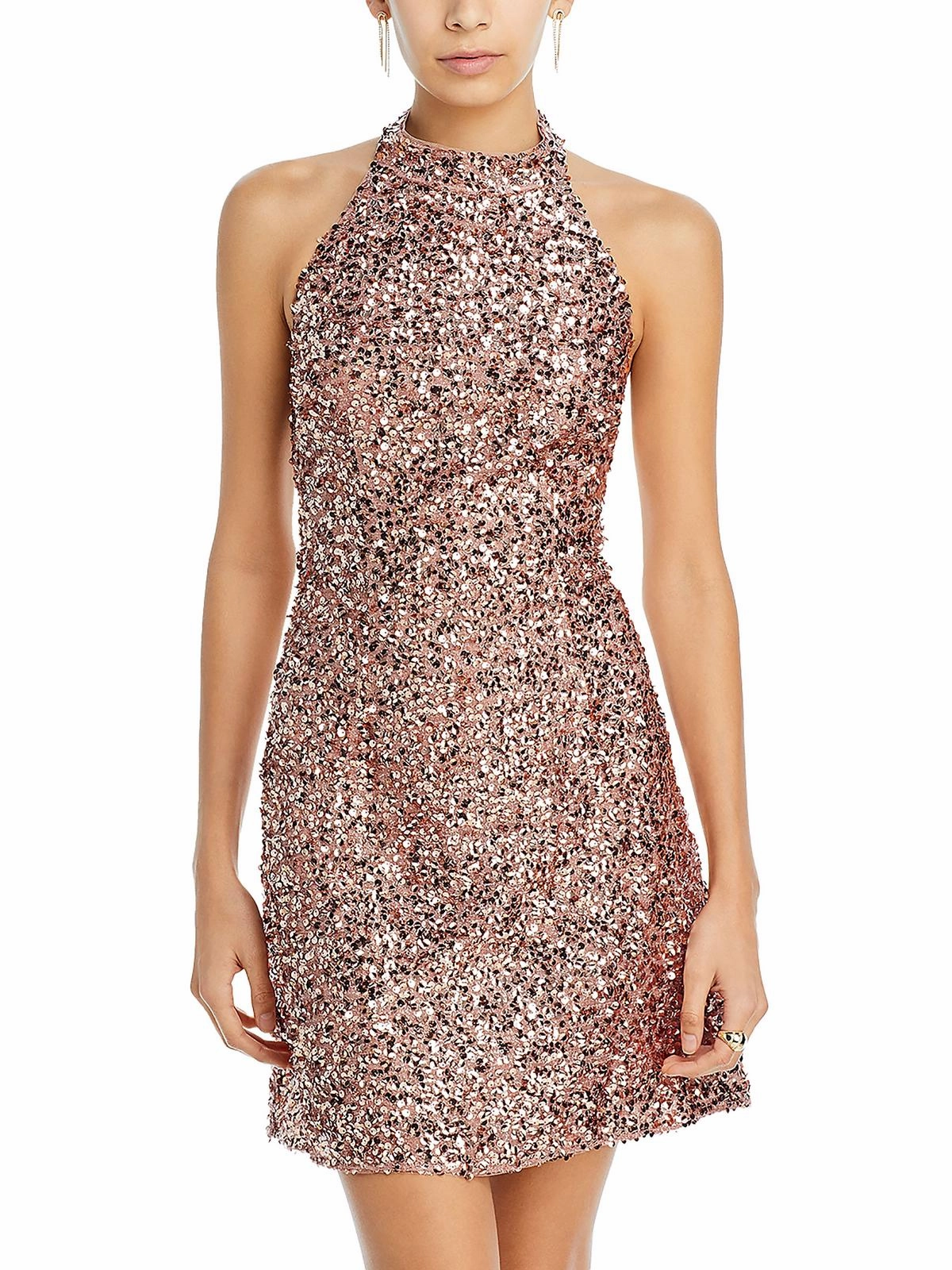Womens Halter Short Cocktail And Party Dress