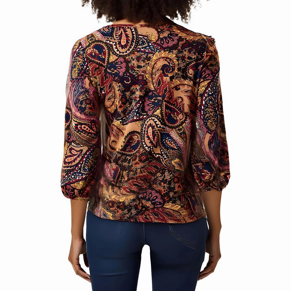 Womens Printed Polyester Pullover Top