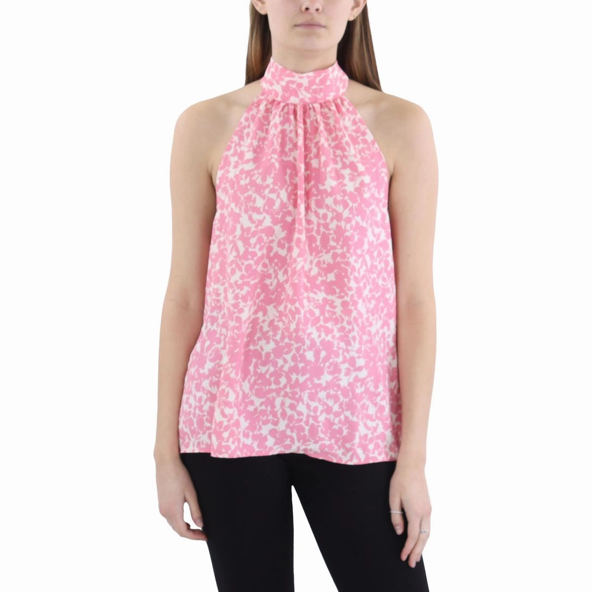 Womens Printed Tie Back Halter Top