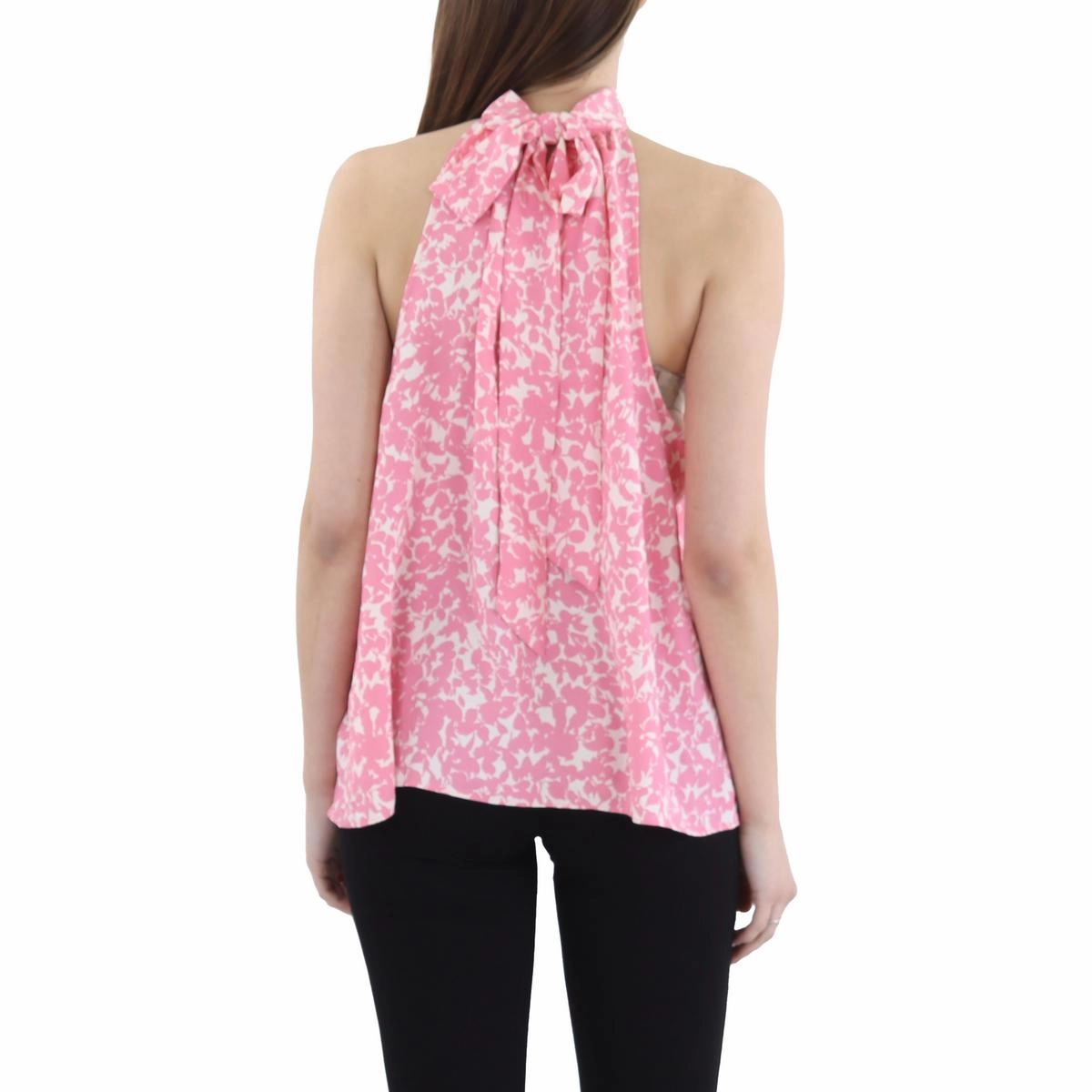 Womens Printed Tie Back Halter Top