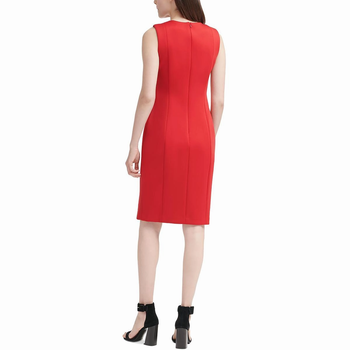 Womens Rhinestone Midi Sheath Dress