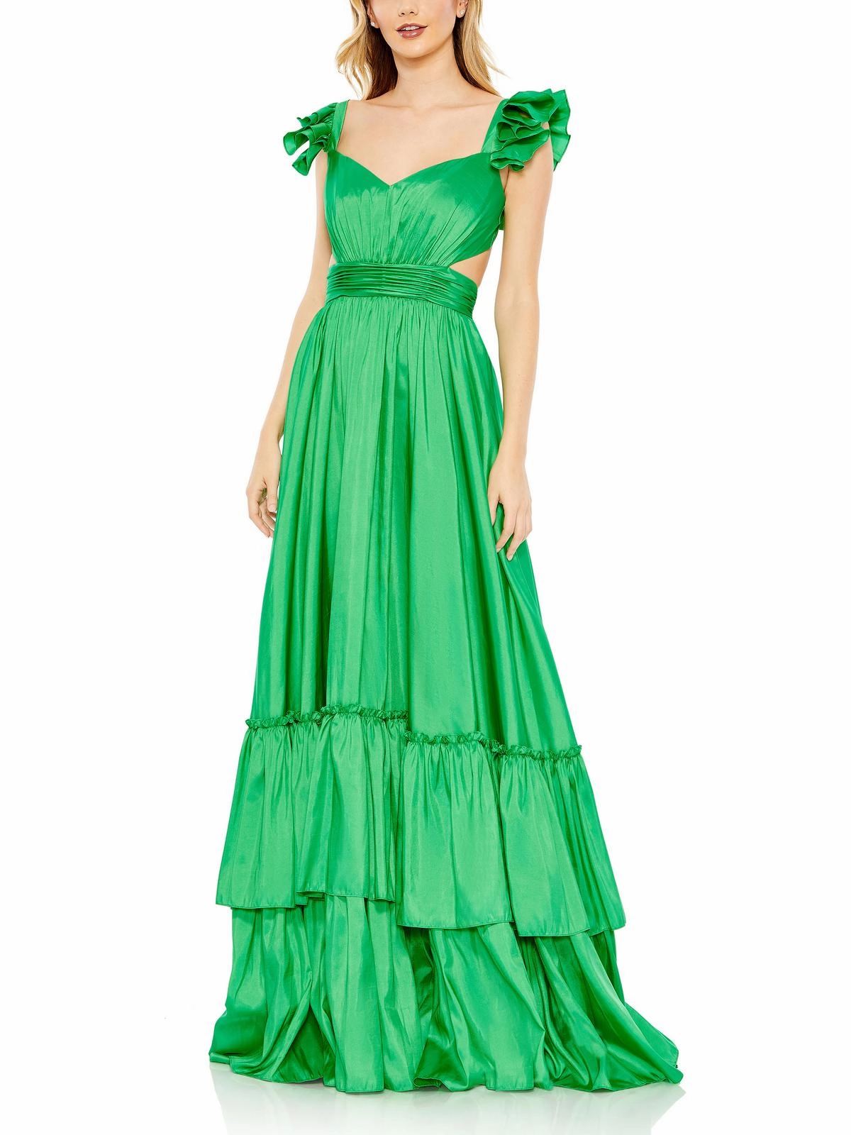 Womens Satin Maxi Evening Dress