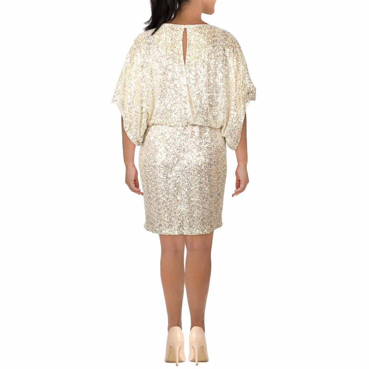 Womens Sequined Knee-Length Cocktail and Party Dress