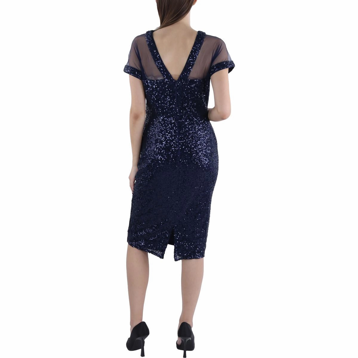Womens Sequined Mesh Cocktail And Party Dress