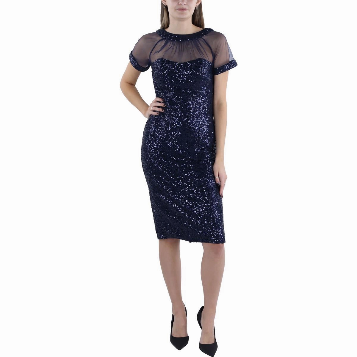 Womens Sequined Mesh Cocktail And Party Dress