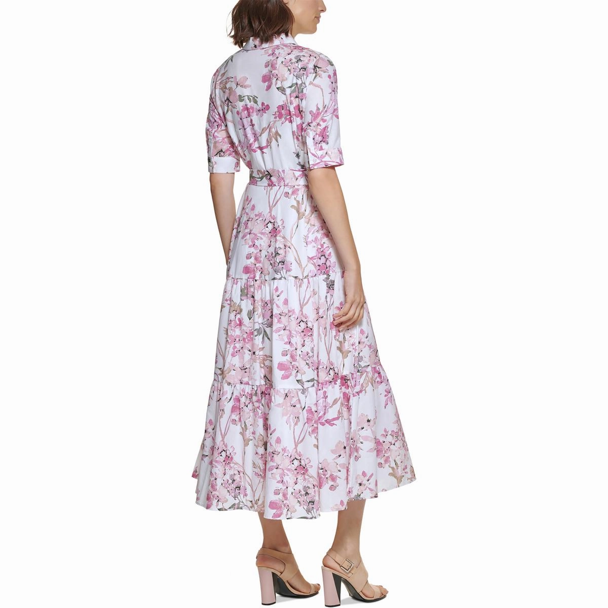 Womens Tiered Long Shirtdress
