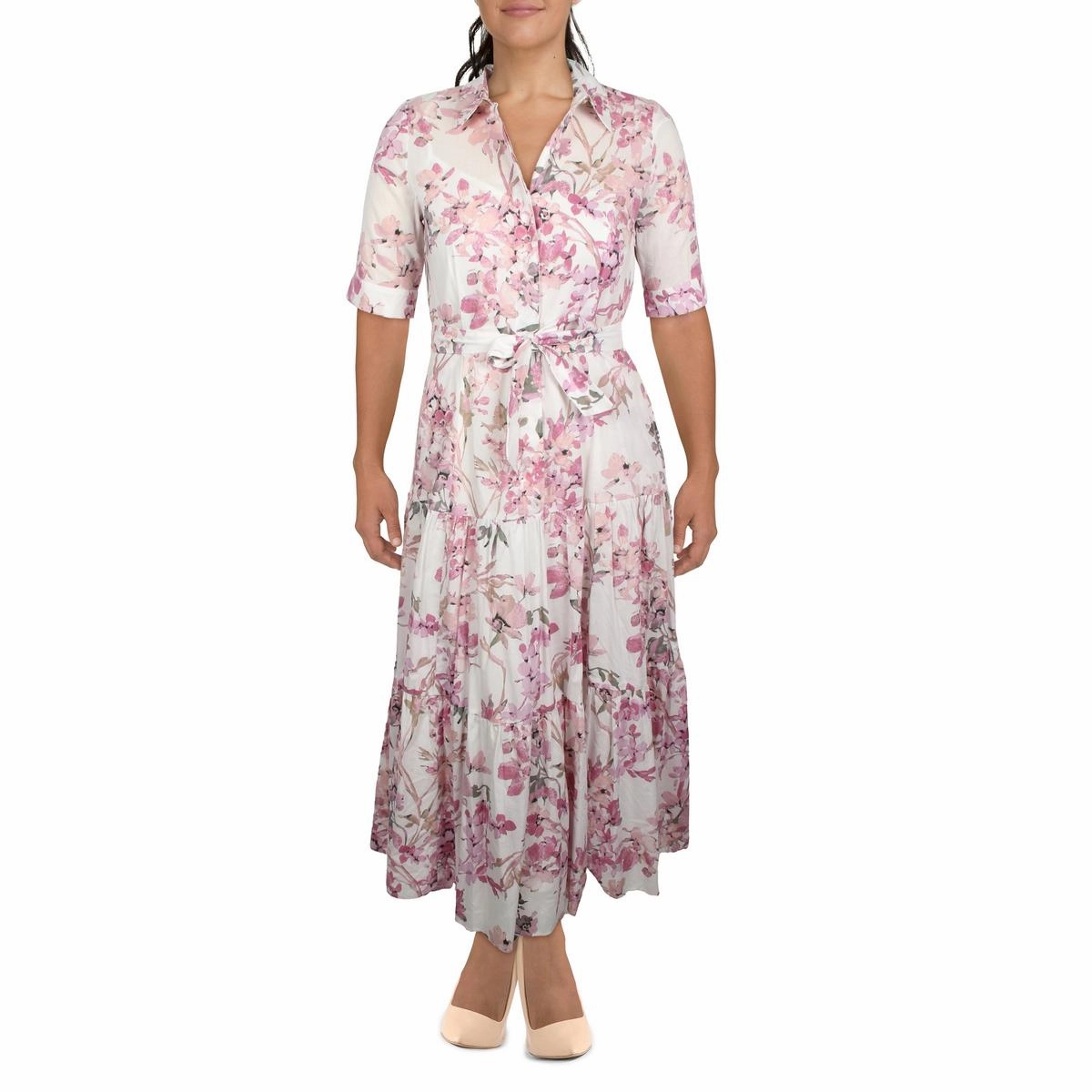 Womens Tiered Long Shirtdress
